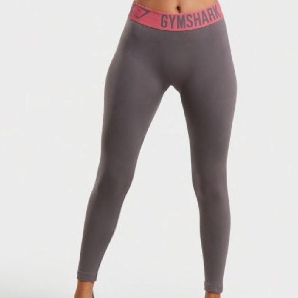 Pink Gray Gymshark seamless flex leggings